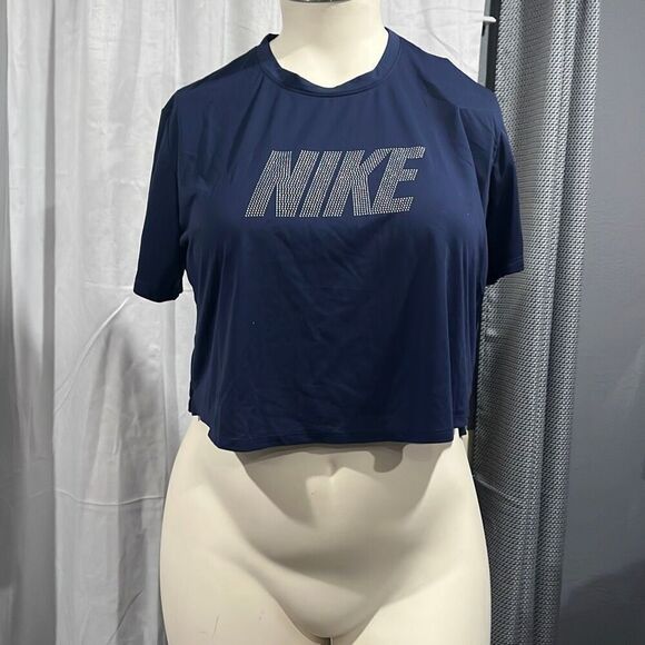 Nike Woman Blue Dry Fit High Low Mid-rift - Picture 11 of 12